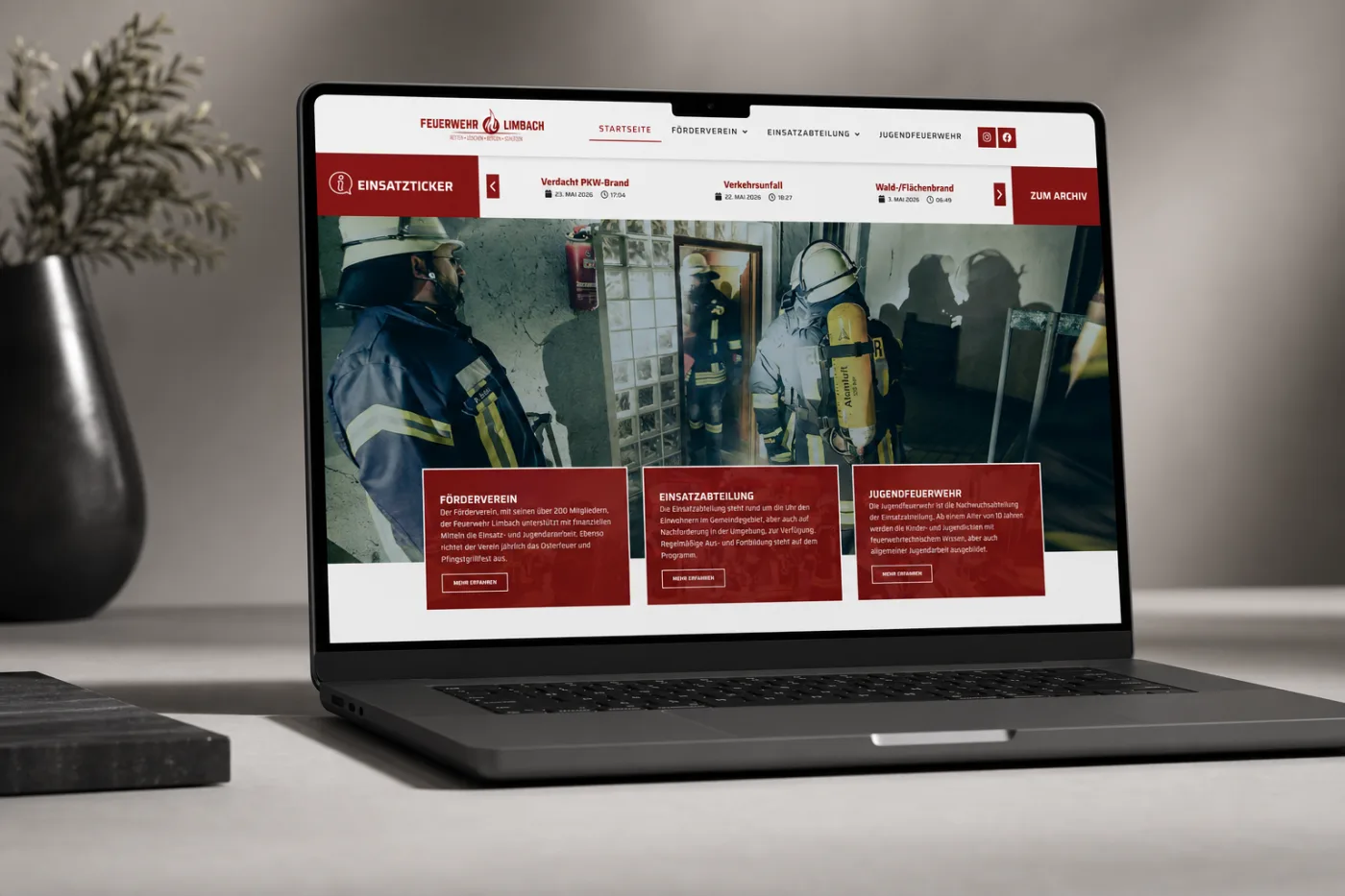 Feuerwehr Limbach – Webdesign von ADVEMA Werbeagentur, Werbeagentur aus dem Taunus (deutschlandweit tätig)