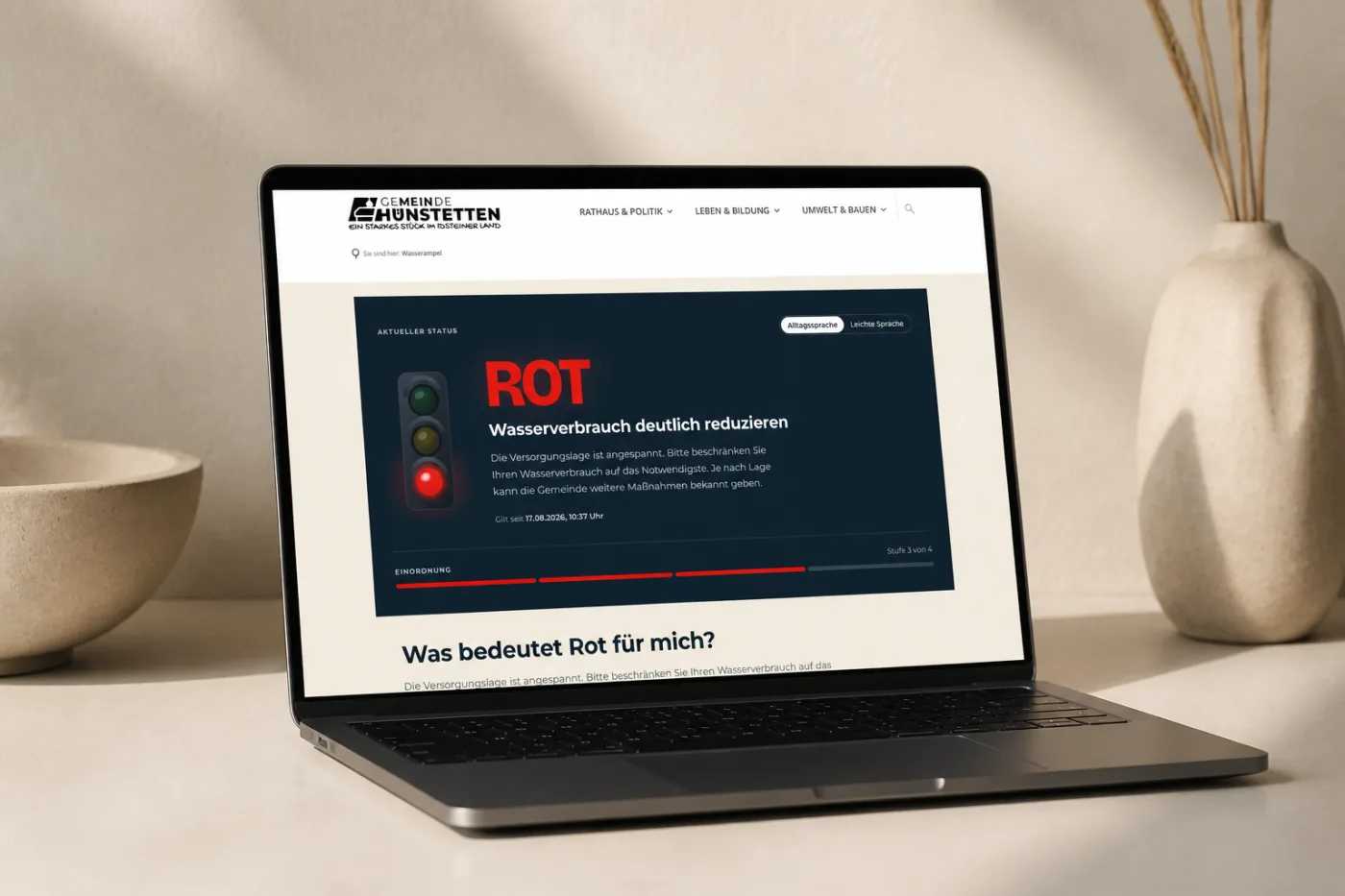 Wasserampel – Webentwicklung von ADVEMA Werbeagentur, Werbeagentur aus dem Taunus (deutschlandweit tätig)